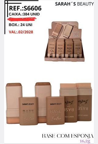 BASE COM ESPONJA SARAHS BEAUTY C/24PCS