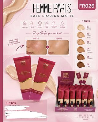 BASE LIQUIDO MATTE FEMME PARIS C/24PCS