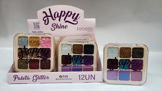PALETA DE SOMBRAS COM 09 TONALIDADES FEBELLA C/12PCS