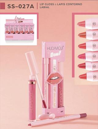 LIP GLOSS +LAPIS LABIAL HUDAMOJI C/24PCS