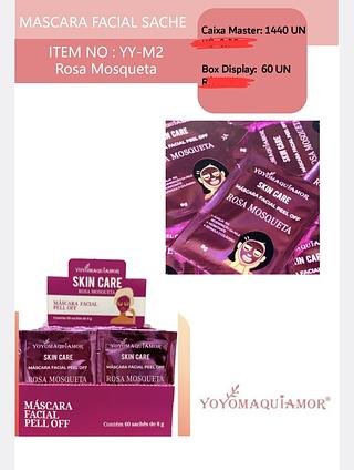 MASCARA FACIAL SACHE ROSA MOSQUETA YOYO MAQUIAMOR C/60PCS
