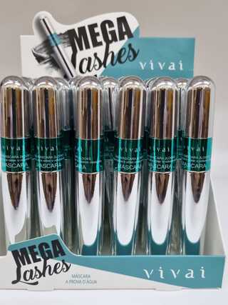 mascara de cilios mega lash A prova d agua c/24pcs