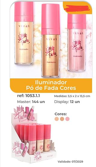 ILUMINADOR PO DE FADA CORES VIVAI C/12PCS