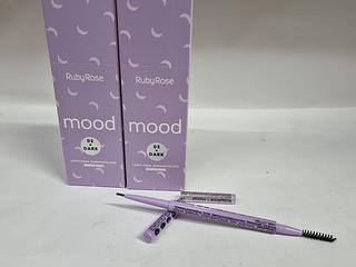 LAPIS PARA SOBRANCELHAS 2 EM 1 PONTA FINA DARK FEELS MOOD C/24PCS