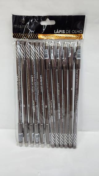 LAPIS DE OLHO MARROM COM APONTADOR MIAMAKE C/12PCS