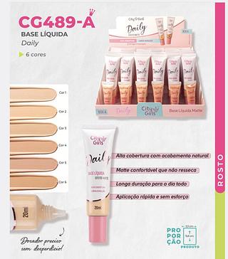 BASE LIQUIDO EFEITO MATTE CITY GIRL COR 1-6C/24PCS