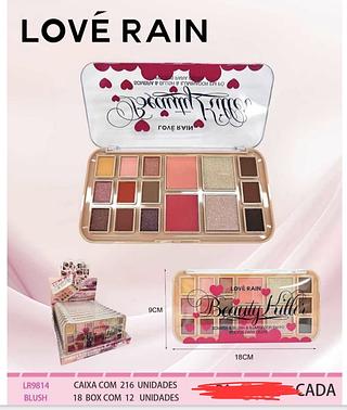 PALETA DE SOMBRA BLUSH ILUMINADOR LOVE RAIN C/12CPS