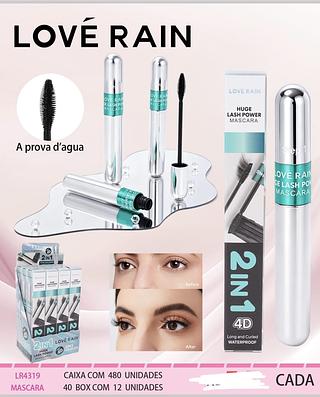 MASCARA DE CILIOS APROVA D AGUA 2 EM 1 LOVE RAIN C/12PCS