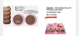 PO COMPACTO CITY POWDER ESCURO CITY GIRL C/24PCS
