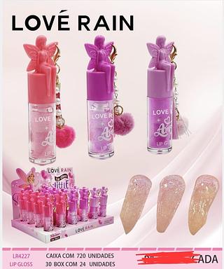 LIP GLOSS COM CHAVEIRO LOVE RAIN C/24PCS