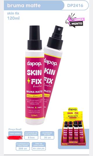 BRUMA MATTE SKIN FIX BOOSTER DAPOP C/16PCS