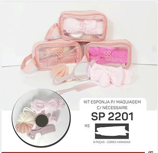 KIT ESPONJA PARA MAQUIAGEM COM NECESSAIRE SABRINA SATO C/6PCS