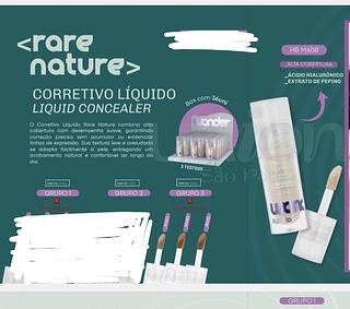 CORRETIVO LIQUIDO RARE NATURE WONDER RUBY ROSE COR RN35,RN40,RN45 C/36PCS