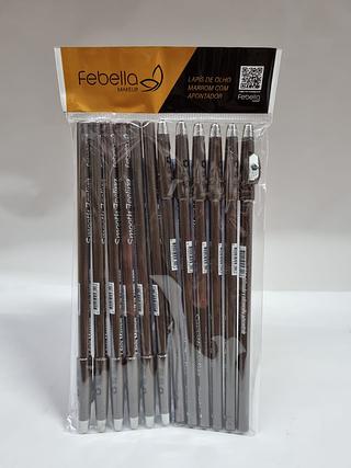 LAPIS DE OLHO MARROM FEBELLA C/12PCS