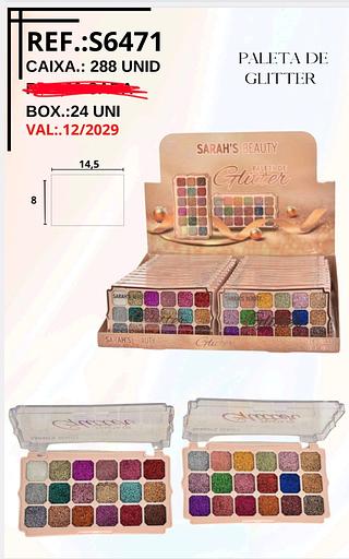 PALETA DE GLITTER SARAHS BEAUTY C/24PCS