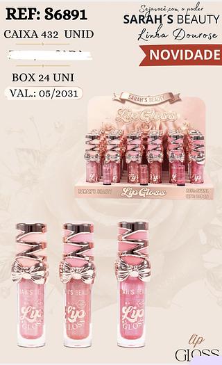LIP GLOSS SARAHS BEAUTY C/24PCS