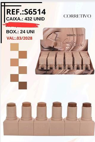 CORRETIVO EM BASTAO SARAHS BEAUTY C/24PCS