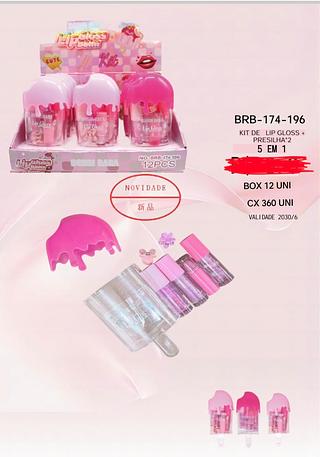 KIT DE LIP GLOSS +PRESILHA 5 EM 1 BOBBI RARA C/12PCS