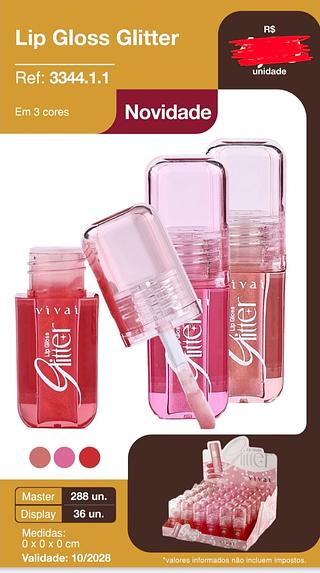 LIP GLOSS GLITTER VIVAI C/36PCS