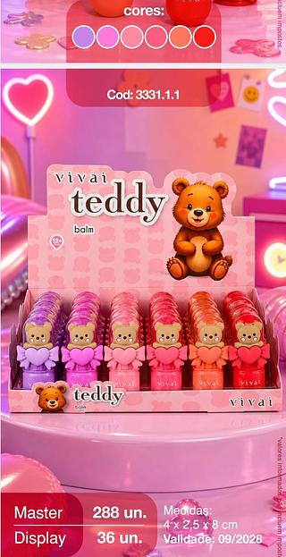 LIP BALM TEDDY VIVAI C/36PCS
