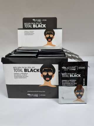 mascara facial peel off total black c/60pcs