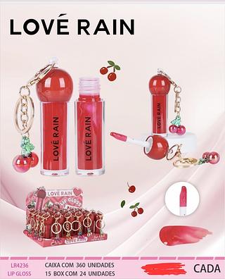 LIP GLOSS CEREJA LOVE RAIN C/24PCS
