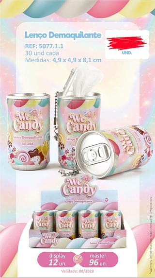 LENCO DEMAQUILANTE WE CANDY VIVAI C/12PCS