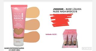 BASE LIQUIDO NUDE NADA BASICO JASMYNE C/24PCS