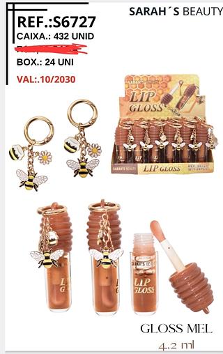 LIP GLOSS DE MEL SARAHS BEAUTY C/24PCS