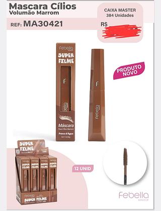 MASCARA DE CILOIS VOLUMAO MARROM FEBELLA C/12PCS