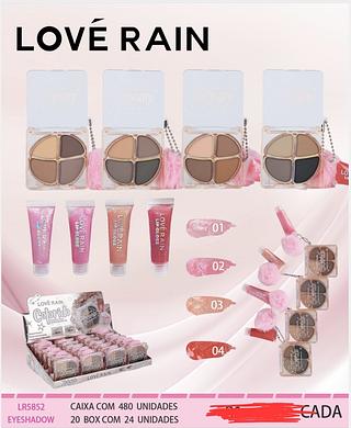 SOMBRA PARA SOBRANCELHA E GLOSS LOVE RAIN C/24PCS