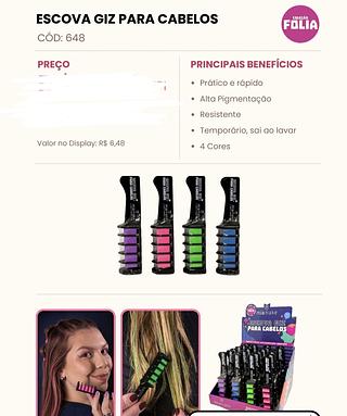 ESCOVA GIZ PARA CABELOS MIAMAKE C/24PCS