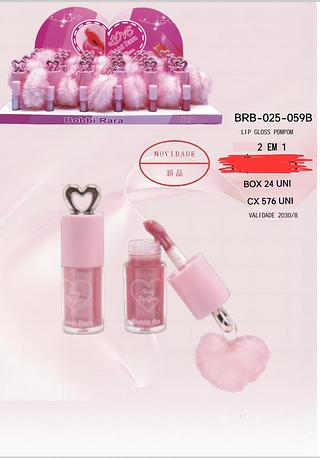 LIP GLOSS POMPOM 2 EM 1 BOBBI RARA C/24PCS