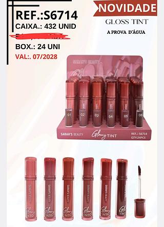 GLOSS TINT A PROVA D AGUA SARAHS BEAUTY C/24PCS