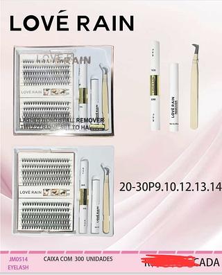 KIT CILIOS TUFINHO C/12PCS 20P-30P LOVE RAIN