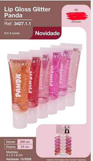 LIP GLOSS GLITTER PANDA VIVAI C/24PCS
