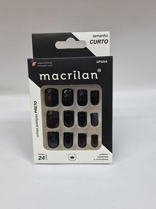 unhas posticas preto curto c/12pcs