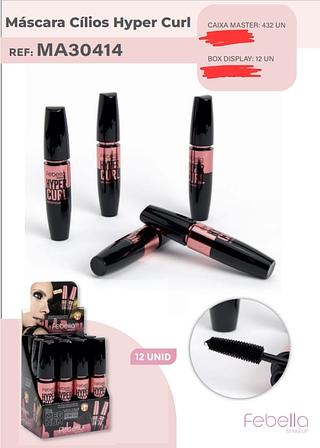MASCARA DE CILIOS HYPER CURL FEBELLA C/12PCS