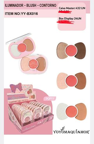 ILUMINADOR BLUSH CONTORNO 3 EM 1 YOYO MAQUIAMOR C/24PCS