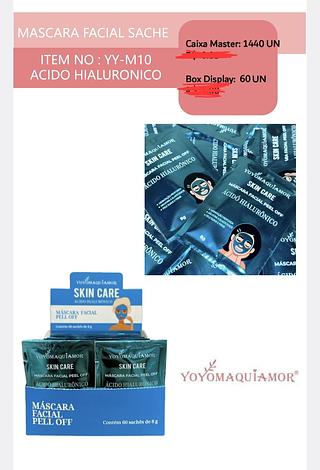 MASCARA FACIAL SACHE ACIDO HIALURONICO YOYO MAQUIAMOR C/60PCS