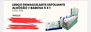 LENCO DEMAQUILANTE ESFOLIANTE ALGODAO +BABOSA 5 EM 1 MIAMAKE C/12PCS