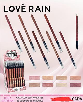 LAPIS LABIAL COM ESFUMASADOR LOVE RAIN C/48PCS