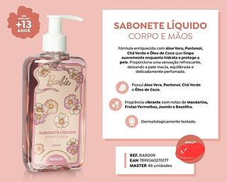 Sabonete Liquido para Corpo e Maos Barbie C/12 fenzza