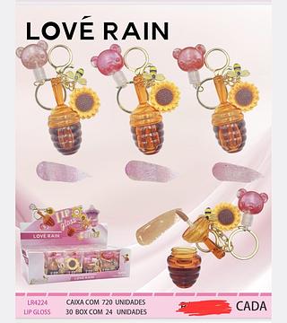 LIP GLOSS COM CHAVEIRO LOVE RAIN C/24PCS