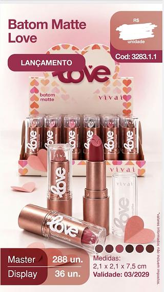BATOM MATTE LOVE VIVAI C/36PCS
