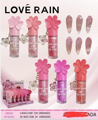 LIP GLOSS COM CHAVEIRO LOVE RAIN C/24PCS