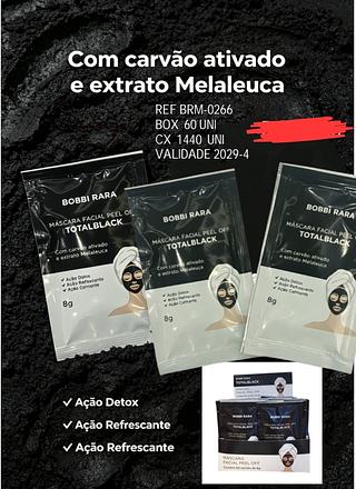 MASCARA FACIAL PEELA OFF TOTAL BLACK BOBBI RARA C/60PCS
