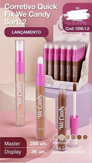CORRETIVO LIQUIDO QUICK FIX WE CANDY COR 2 VIVAI C/36PCS