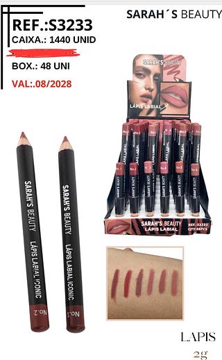 LAPIS DE BOCA SARAHS BEAUTY C/48PCS