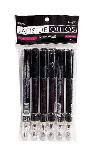 LAPIS DE OLHOS PRETO BELLA FEMME C/6PCS